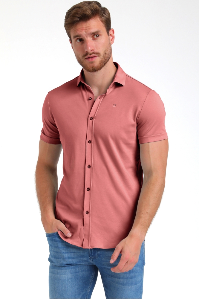 JERSEY KORTE MOUWEN OVERHEMD 335934 SUNSET RED